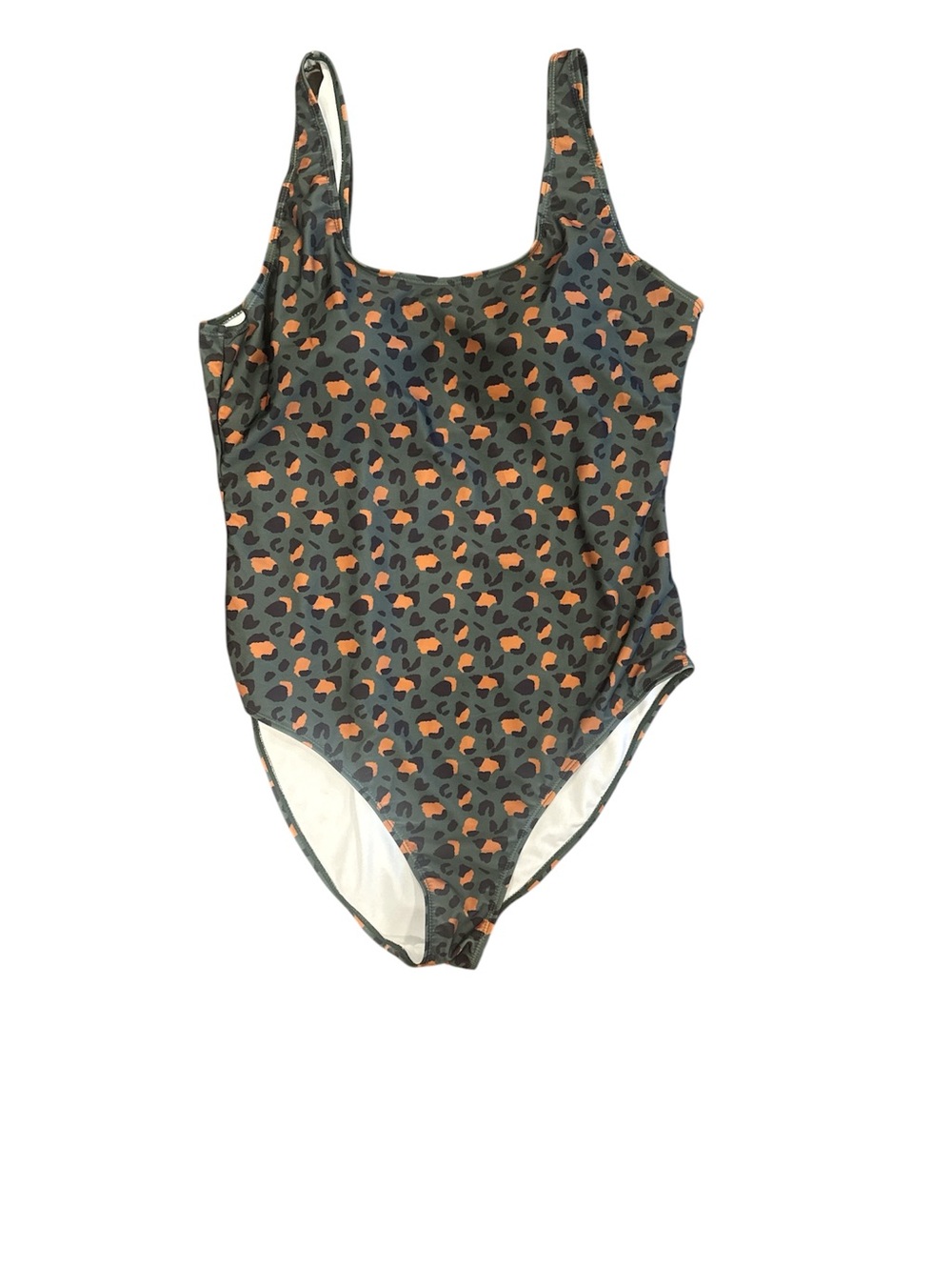 NWT! Nicole Miller Leopard Print One-Piece Swimsuit - Olive & Orange Size 2X